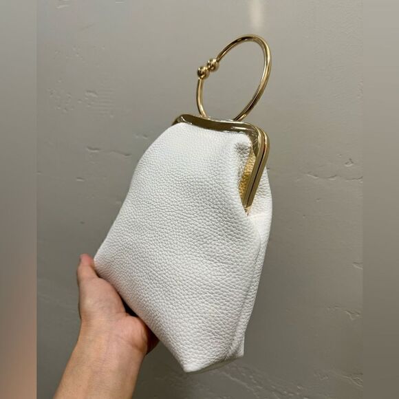 Vintage Oriental Style Genuine Premium Pebble Cowhide Kisslock Top Handle Bag - Picture 7 of 14